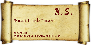Mussil Sámson névjegykártya